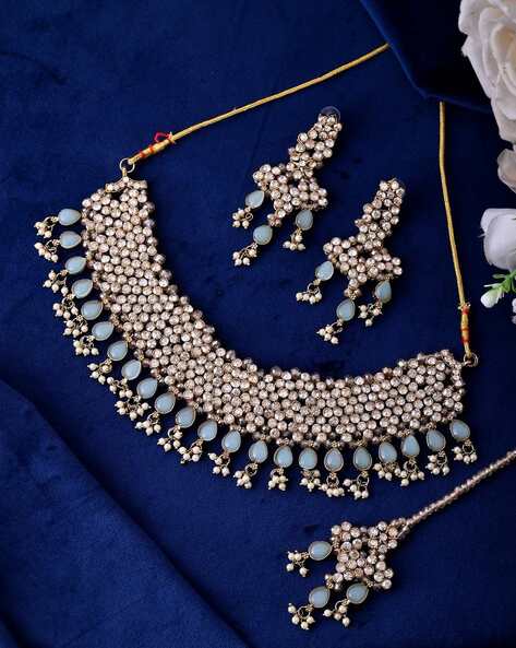 VALLEY OF JEWELLERY (VOJ) Women Stone Studded Jewellery Set