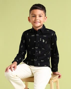 u.s. polo assn. Boys Printed Regular Fit Cotton Shirt-picture-32