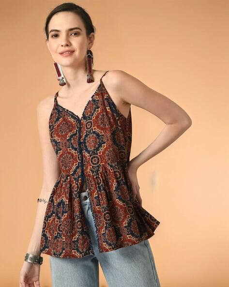 Hand Block Sanganeri Print Cotton Top