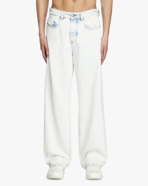 Buy DIESEL 2001 D-Macro Relaxed Fit Denim Jeans White Color Men