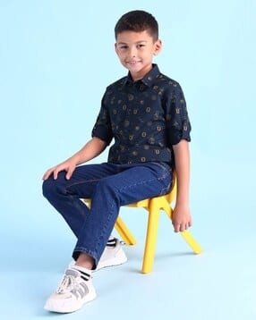 u.s. polo assn. Boys Logo Print Regular Fit Cotton Shirt-picture-31
