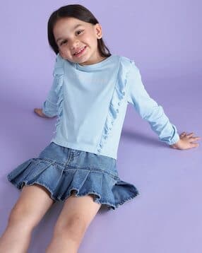 u.s. polo assn. Girls Brand Print Regular Fit Round-Neck T-Shirt-picture-23