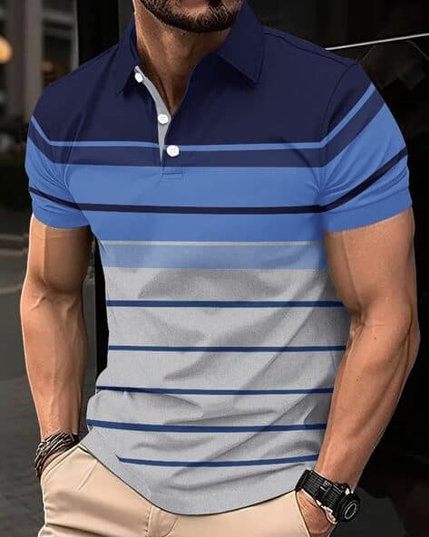 Regular Fit Striped Polo T-Shirt