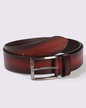 dnmx Men Chevron Patterned Leather Belt-picture-13