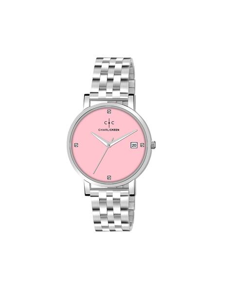 CHARLIEKEEN CC-LR006-PNK-CH Analogue Watch with Stainless Steel Strap
