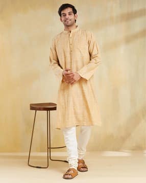 fabindia Men Mandarin Collar Long Kurta-picture-47