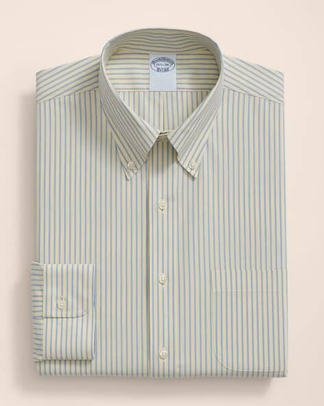 のり　　　　　　　　　　　　　　　　　　Brooks Brothers Buy BROOKS BROTHERS Men Striped Regular Fit Shirt with Patch