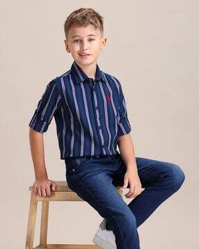 u.s. polo assn. Boys Striped Regular Fit Cotton Shirt-picture-14