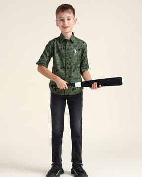 u.s. polo assn. Boys Graphic Print Regular Fit Cotton Shirt-picture-19