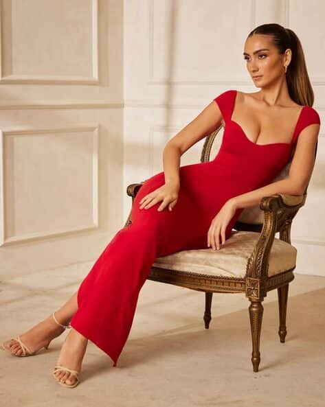 WANQUILA Women Sweetheart-Neck Bodycon Dress