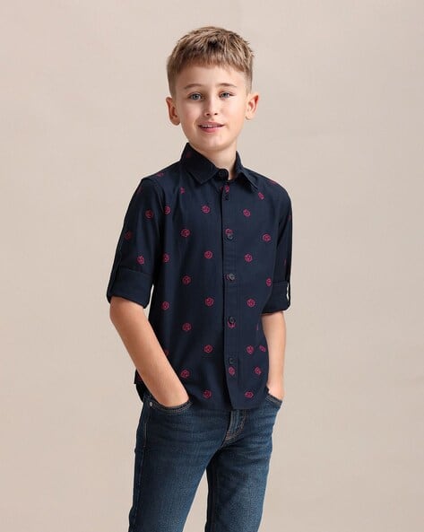 U.S. Polo Assn. Boys Brand Print Regular Fit Shirt