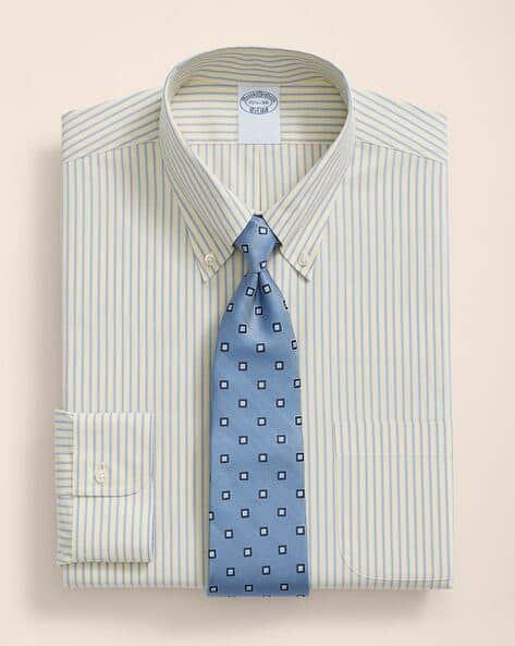 Buy BROOKS BROTHERS Men Striped Regular Fit Shirt with Patch
