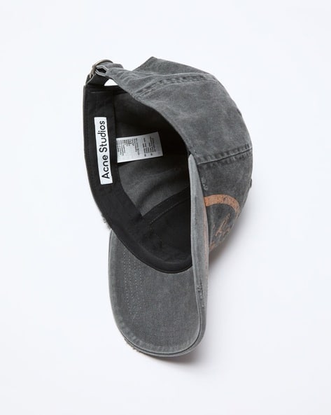 Buy Acne Studios Carliy Denim Button Logo Cap | Black Color Women
