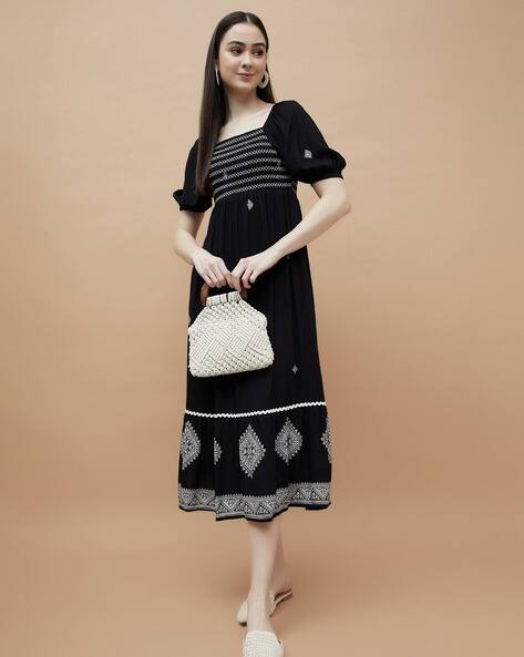 Fame forever by lifestyle Women A-Line Dress with Square Neck