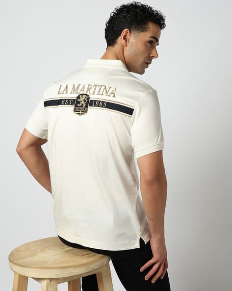 La Martina Cotton Slim Fit Polo T-Shirt - Image 1