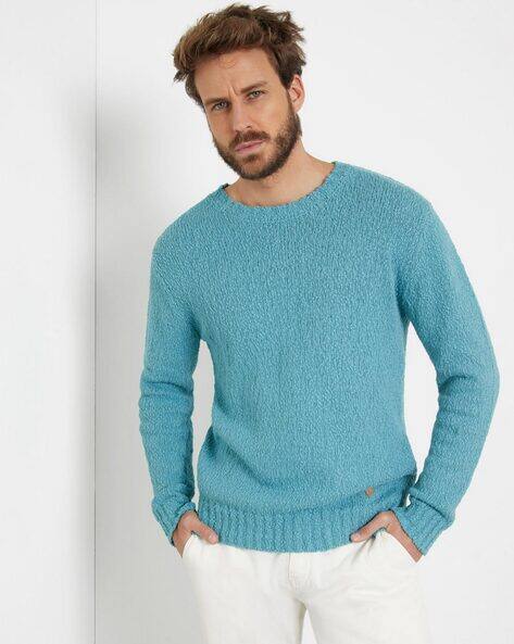 GUESS Cotton Round Neck Full Sleeve Pullover Sweater