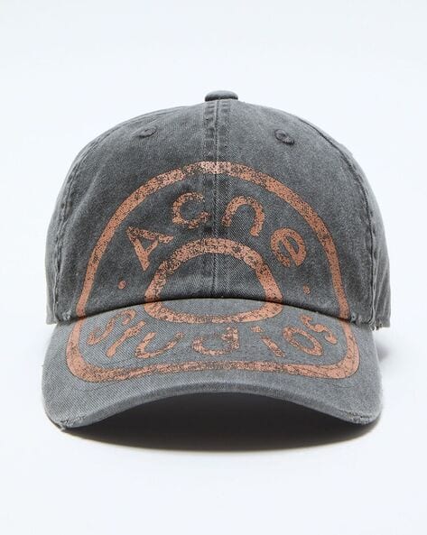 Buy Acne Studios Carliy Denim Button Logo Cap | Black Color Women