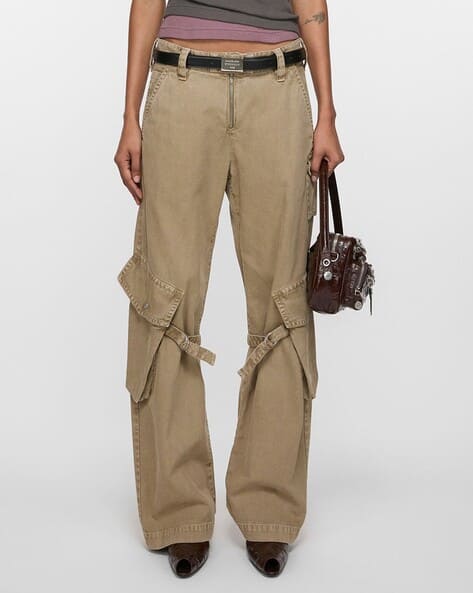 Buy Acne Studios Potinal Canvas Regular Fit Cargo Trousers | Beige