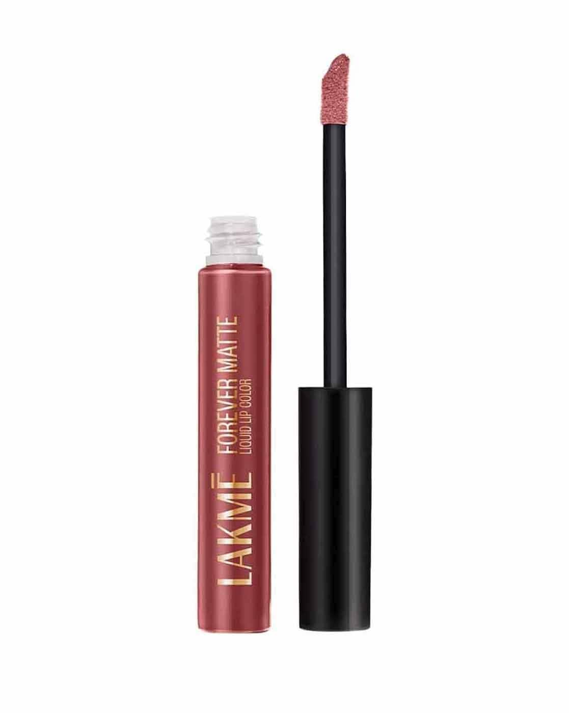 LAKME Forever Matte Liquid Lip 16hr Lipstick Lightweight & Transferproof - Pink Venus (Brown)