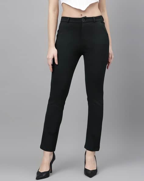 Women Flat-Front Slim Fit Trousers