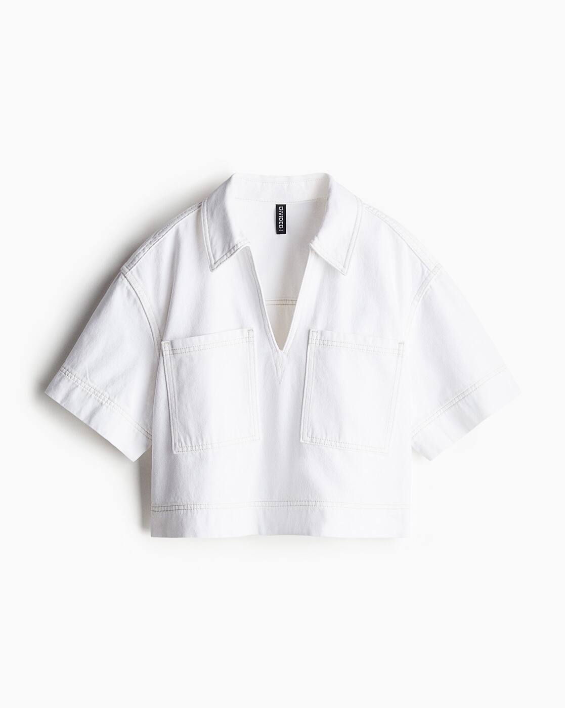 エンフォルド 25AW OPEN-COLLAR CROPPED SHIRT Open Collar Cropped Shirt | Apricot Clothing