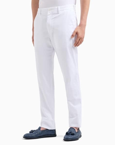 Single-Pleated Stretchable Cotton Regular Fit Trousers