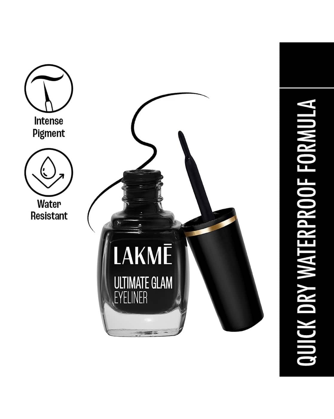 LAKME Ultimate Glam Eye Liner - Semi Matte Black For Women (black, OS)