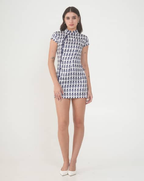 Buy True West Women Mandarin Collar Bodycon Dress Online