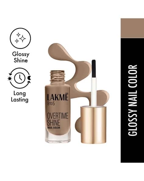 LAKME 9To5 Overtime Shine Nail Colour Brown Sandcastle