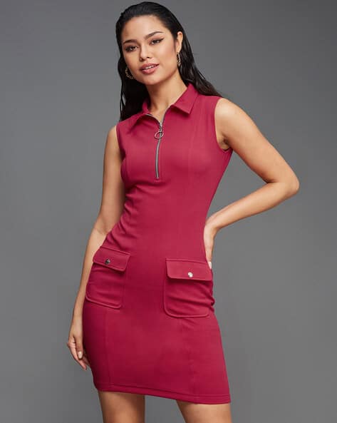 Buy Dark Pink Dresses for Women by MISS CHASE Online | Ajio.com