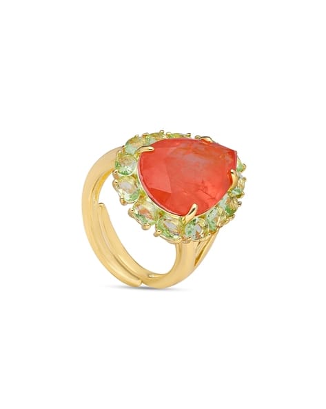 Buy Coral Orange(23), Green(Og55) Rings for Women by MISS JO