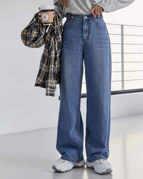 Women High Rise Straight Jeans