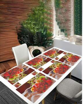 cread craft Waterproof 6 Piece Placemats with 6 Piece Coasters Set-picture-5