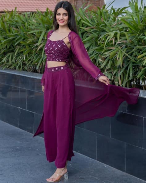 Buy Wine Co-ord Sets for Women by HOUSE OF JAMOTI Online