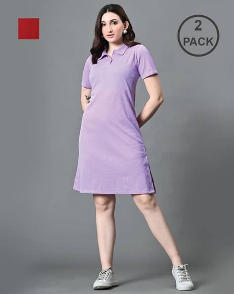 Buy Lavender & Red Dresses for Women by Christy World X AG Online | Ajio.com