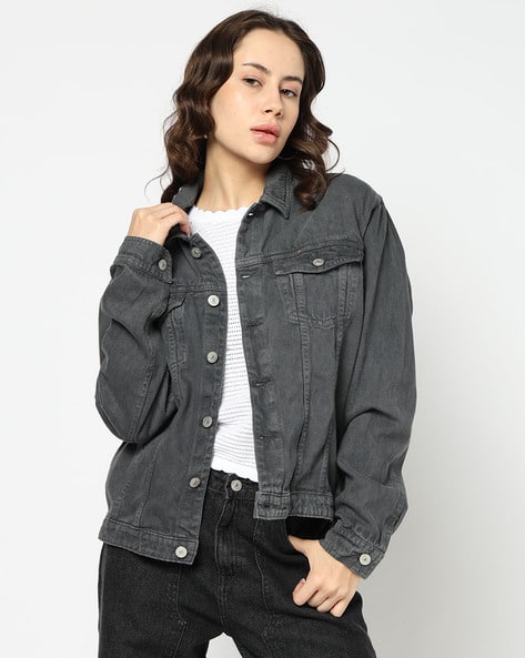 Women Lightly Washed Regular Fit Denim Jacket