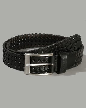 gas Men Luxe Leather Braided Belt with Buckle Closure-picture-41