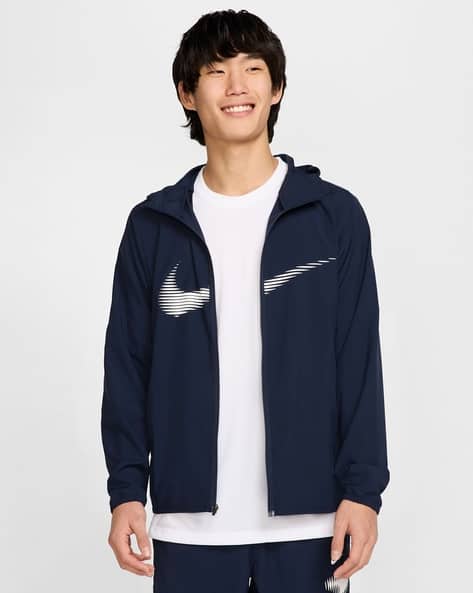 Men Logo Print Dri-Fit Hooded Jacket