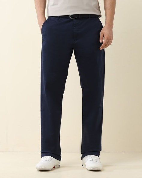 Men Riley Straight Fit Flat-Front Chinos