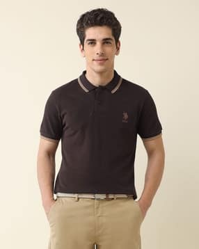 Men Slim Fit Polo T-Shirt with Logo Embroidery