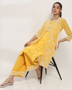 Women Floral Print Palazzos with Drawstring Waist