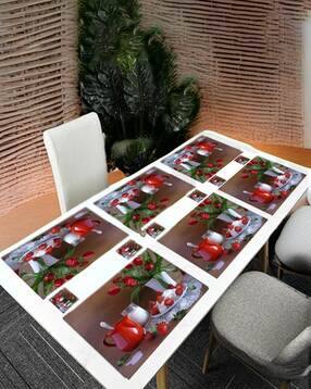 cread craft Waterproof 6 Piece Placemats with 6 Piece Coasters Set-picture-7