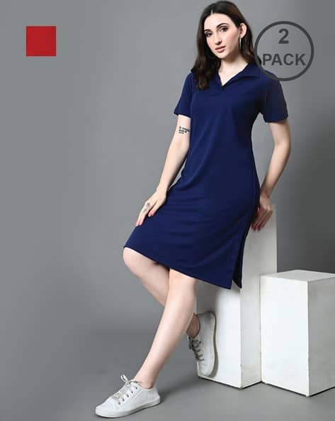 Women Pack of Knee-Length T-Shirt Dresses