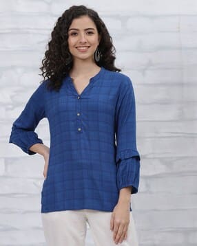 rangriti Women Checked Regular Fit Top-picture-25