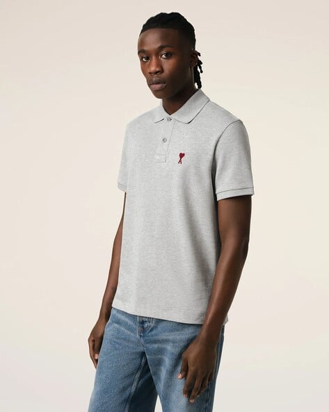 Buy Ami Paris De Coeur Regular Fit Organic Cotton Polo T-Shirt