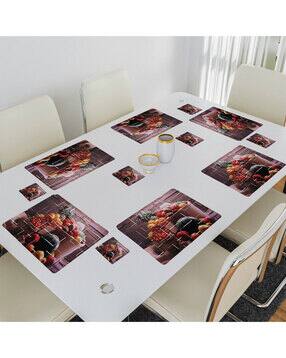 cread craft Waterproof 6 Piece Placemats with 6 Piece Coasters Set-picture-34