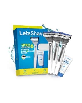 letsshave Pack of 4 Pro 6 Portable Razor and Transparent Shave Gel-picture-36
