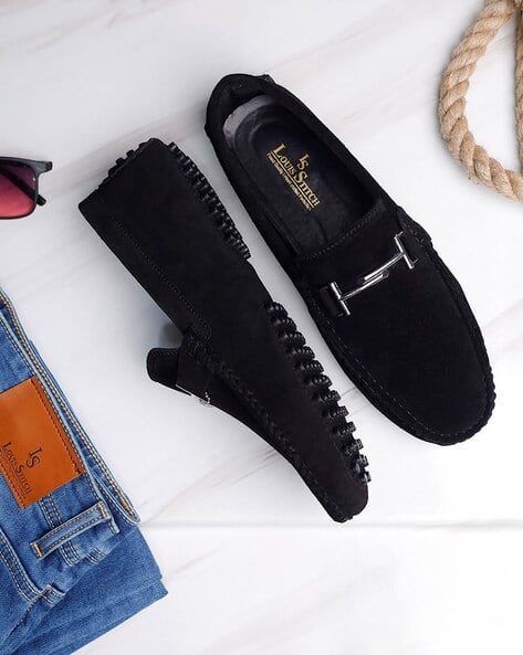 Buy Obsidian Black Casual Shoes for Men by LOUIS STITCH Online - Main Image