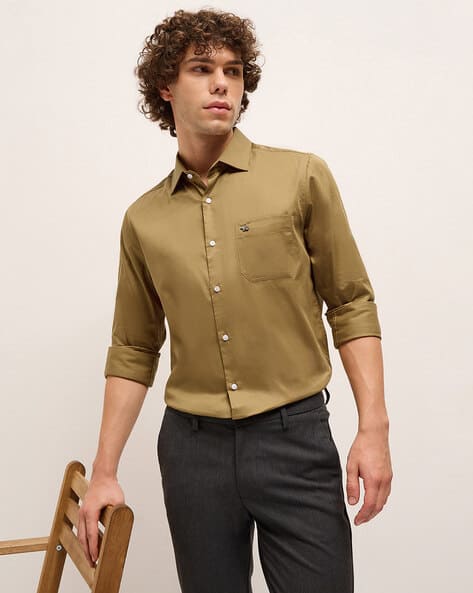 THE BEAR HOUSE Men Tailored Fit Full Sleeve Shirt