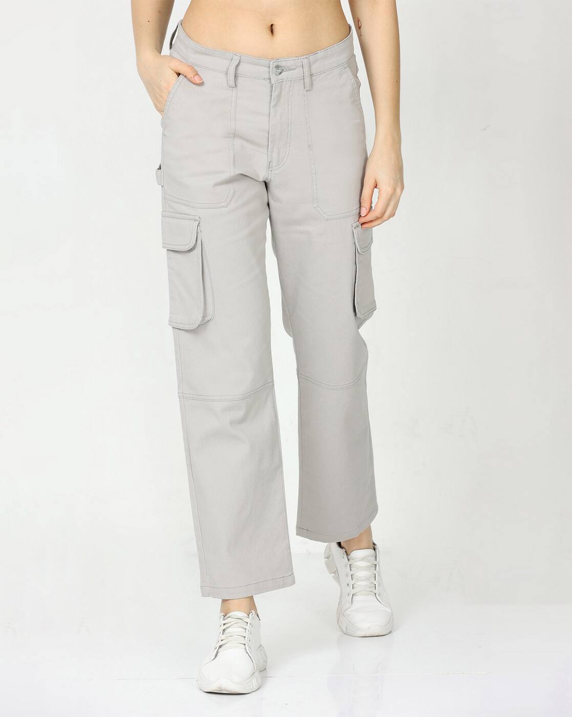 Buy Stone Trousers & Pants for Women by NEVER NEUD Online | Ajio.com